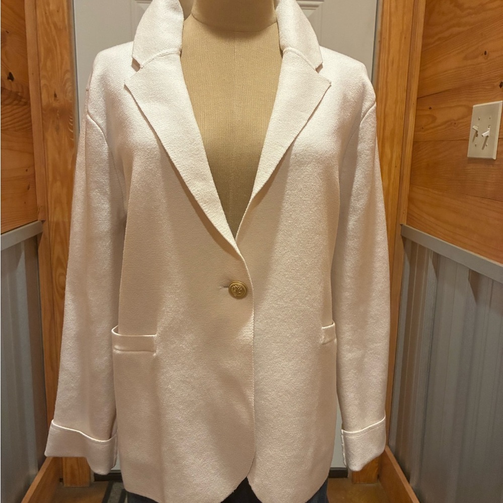J. Crew Ivory Single-Button Blazer